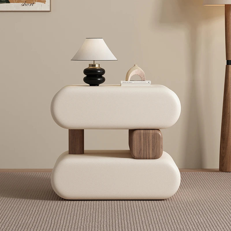 Cream Style Elegant Nightstands Space Saving Glamour Luxury Bedside Tables Trendy Creative Table De Chevet Bedroom Furniture