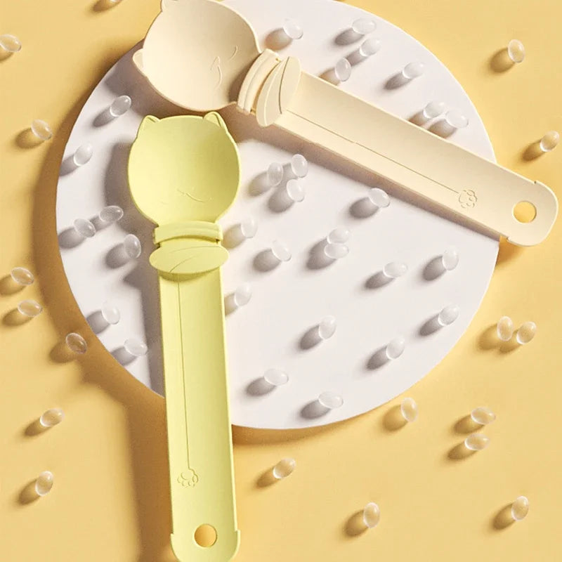 2PCs Cat Strip Squeeze Spoon Cat Strip Feeder for Lickable Wet Cat Treats Pet Liquid Snack Feeding Tool Cat Feeder Pet Supplies