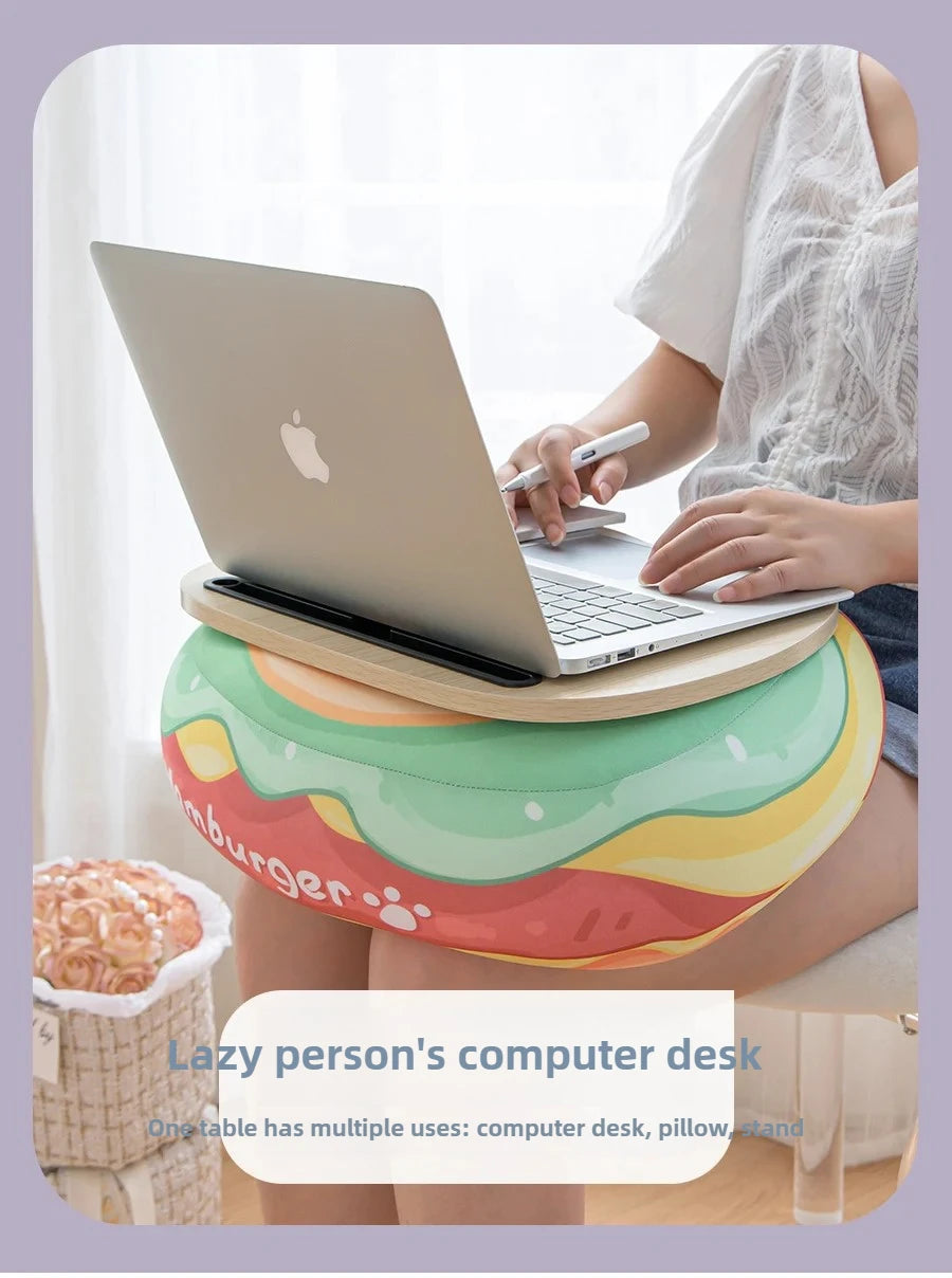 ‌Magnetic Snap-On Lap Desk Memory Foam Cushioned Laptop Tray Ergonomic Study Table for Bed/Couch/Dorm Anti-Slip Book Holder