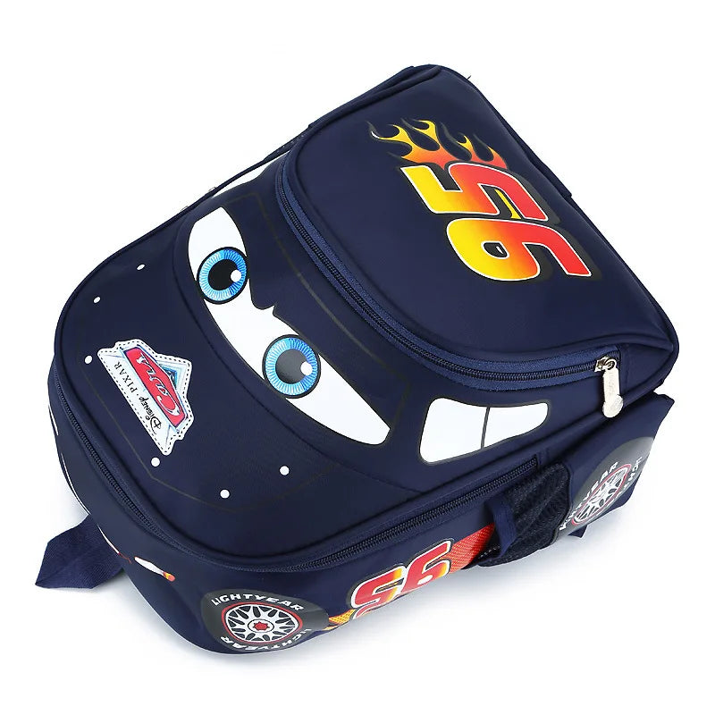 Disney  Cars Lightning McQueen 95 Flame Backpack for  child Water Resistant School Bag Adjustable Strap Multi-Color Cartoon Gift