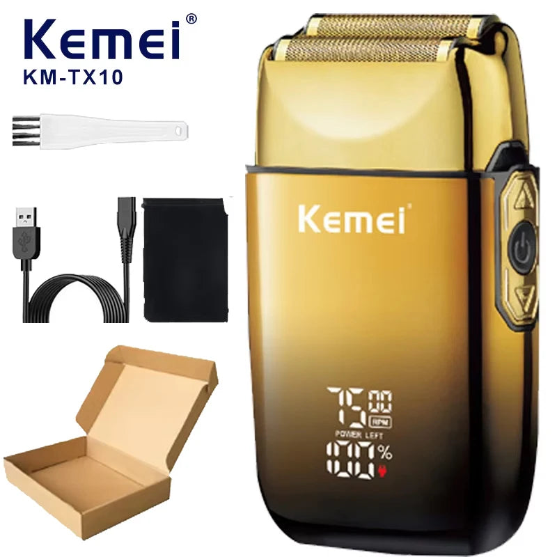 Kemei TX10 Electric Shaver Hair Rechargeable Beard Foil Razor For Men Bald Head Shaving for Men Machine