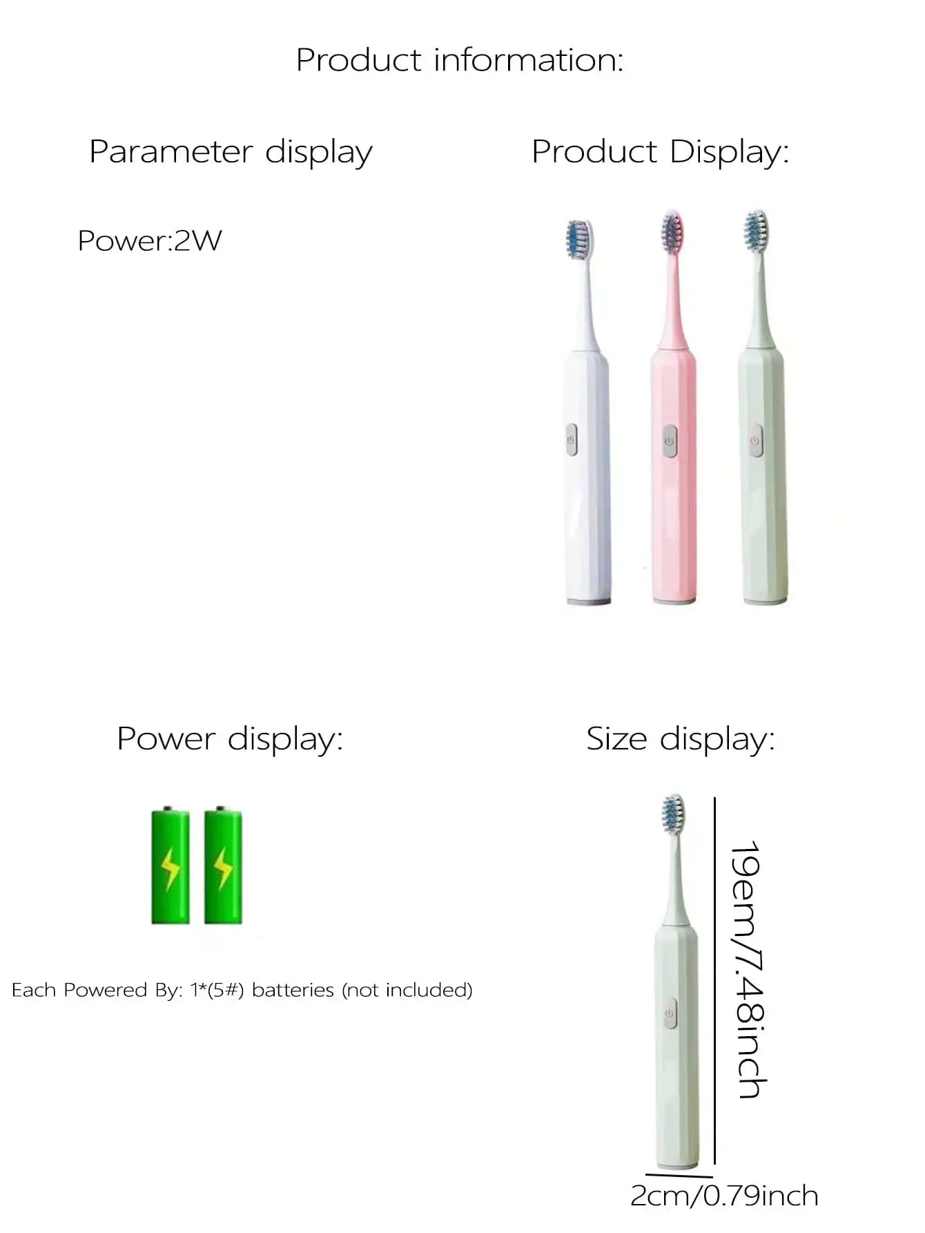 Automatic Electric Toothbrush Soft Bristls With Sonic Electric Toothbrush Adult Oral Teeth Cleaning Sonic Toothbrushes