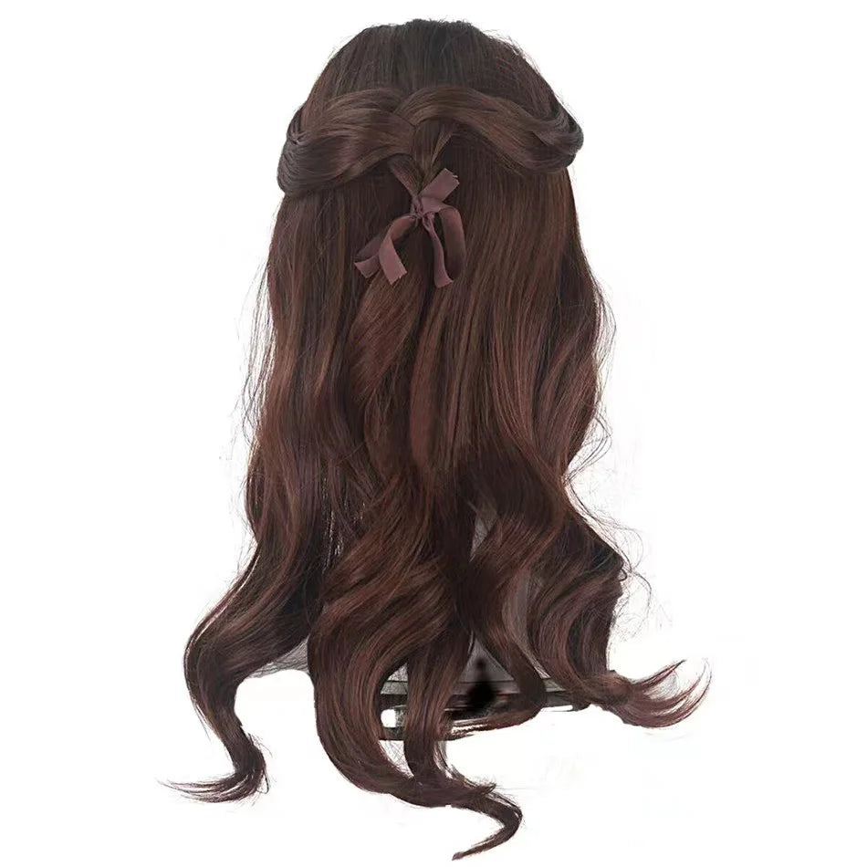 Children Princess Photography Props Cosplay Wig Aurora Elsa Anna Girls Snow White Hair Braid Wigs Rapunzel Belle Accessories