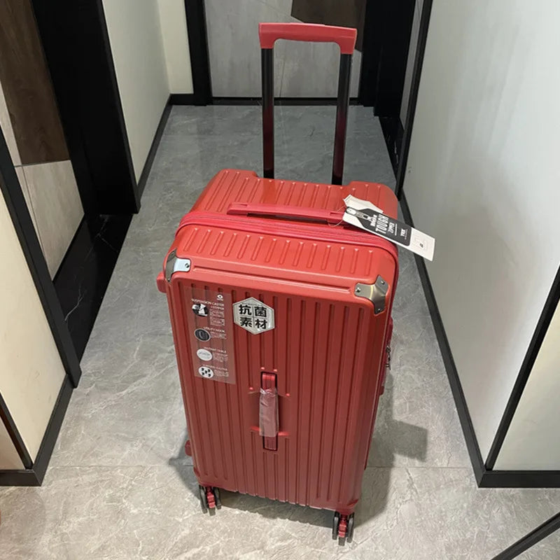 Oversized capacity suitcase student pull rod box 28 "brake wheel luggage men's women's password zipper style travel box 32