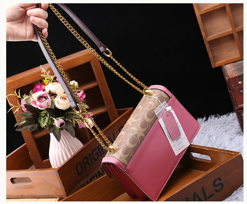 Light luxury women's bag 2025 new high-end color contrast single shoulder underarm bag designer fashionable crossbody small squa