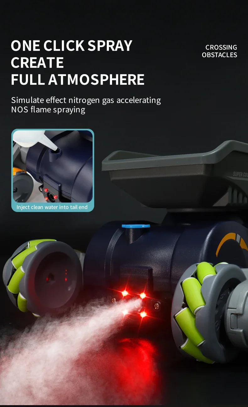 JHD For 2025 New JJRC Q187 RC Robot Dog Music Cool Lights Water Spray Swing Arms Stunt 2.4G 4WD RC Drift Car Gesture Sensing Toy