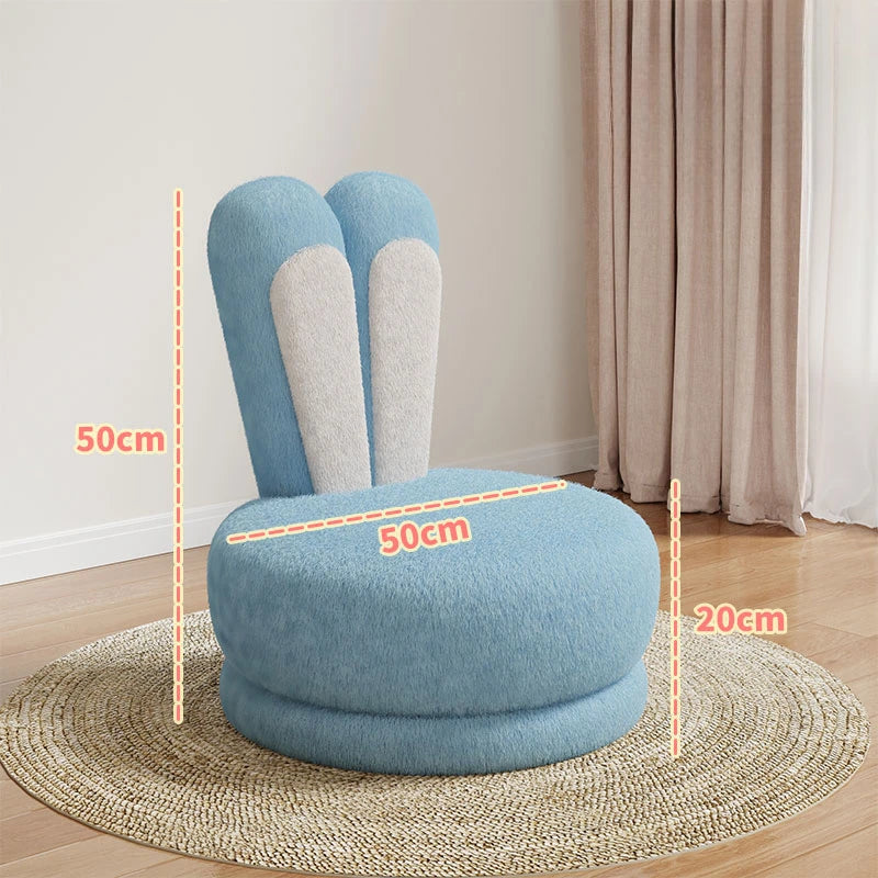 Children's Sofa Lazy Sofa Cute Chair for Living Room Rotating Cartoon Rabbit Ears Chair Leisure Reading Chair Chair with Back