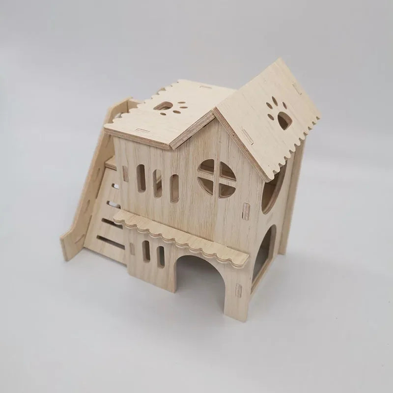 Hamster Squirrel Solid Wood Avoidance House Hedgehog Wooden House Golden Bear Nest Dutch Pig Dormitory Rutin Chicken Large House