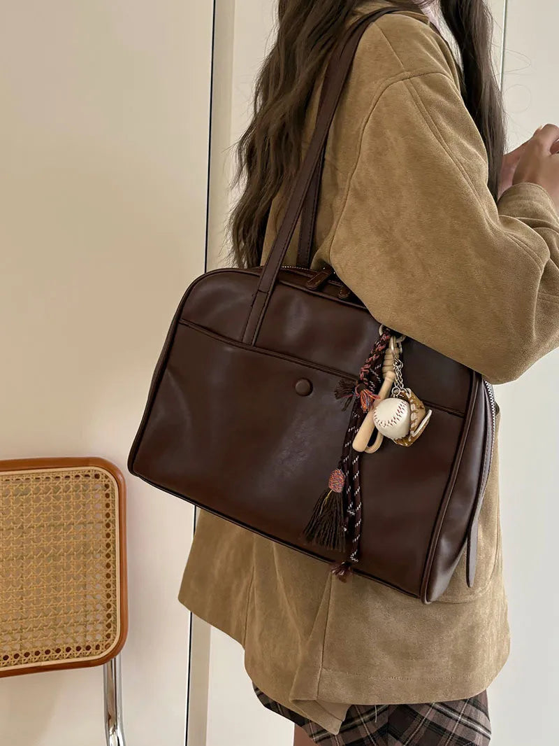 JIAERDI Retro Coffee Shoulder Bags Wallet Women Pu Leather Soft Bagutte Bag Female Large Capacity Tote Bag Handbag Сумка Женская