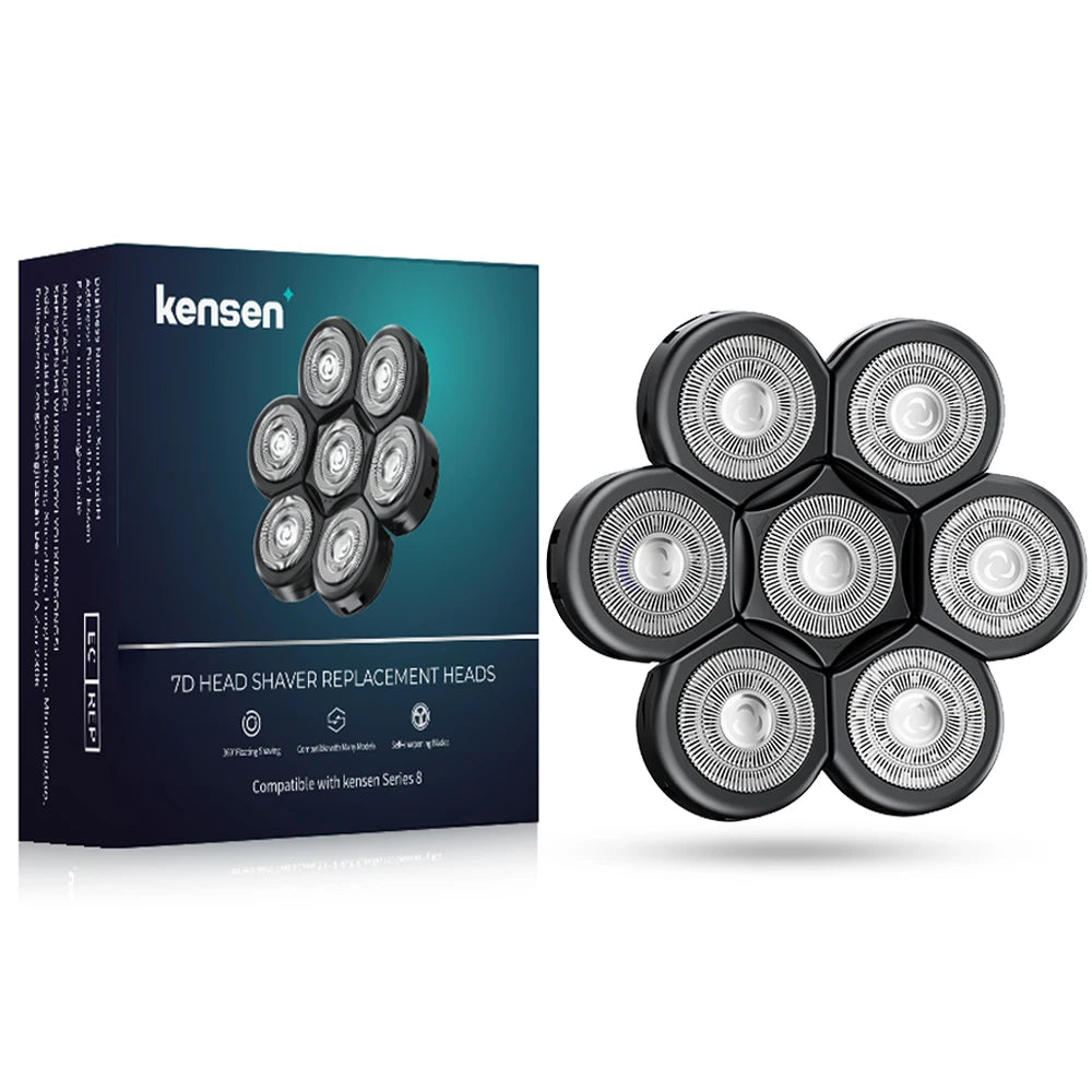 Kensen Razor Head Replacement Shaver Head Floating Washable Electric 7D Shavers Beard Practical Hair Trimmers Kit Cutter Blades