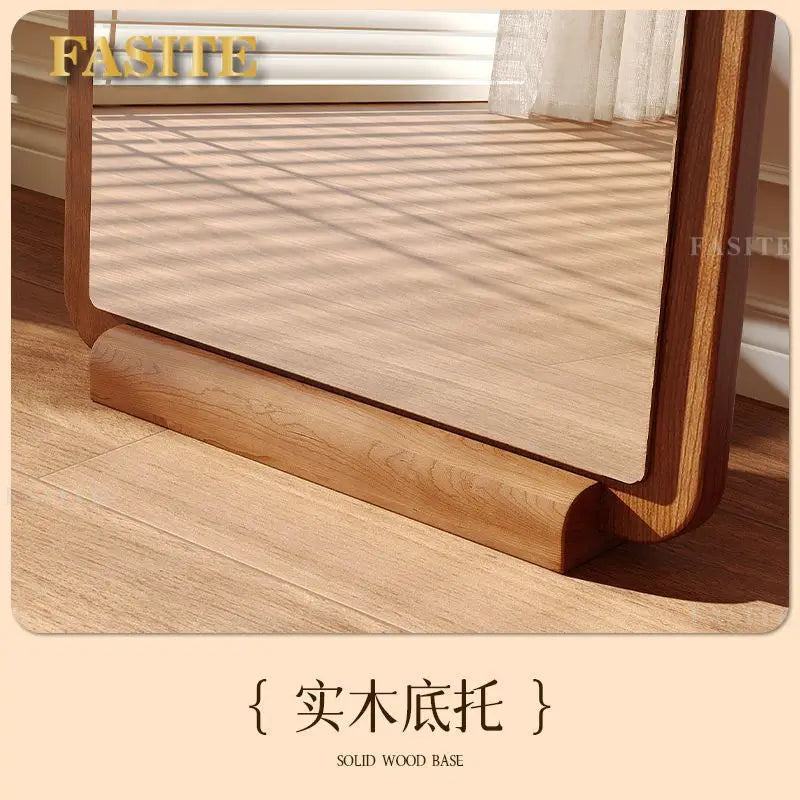 Solid wood  full-body mirror floor mirror household girls bedroom full-length mirror clothing store fitting