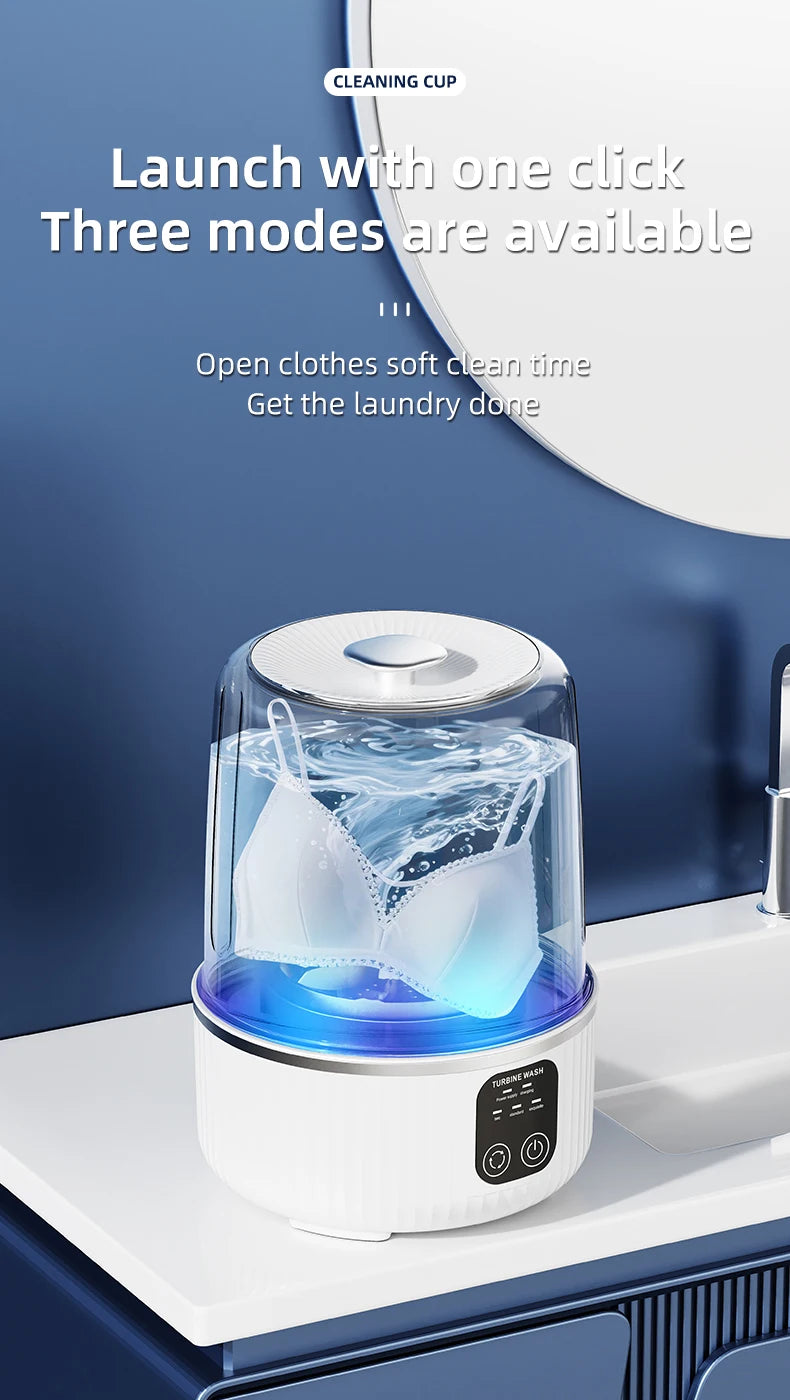 Mini Portable Wireless Washing Machine for Cup Underwear Socks Household Travel Underwear Special Charging Washing Machine