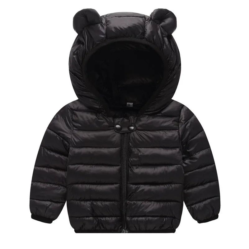 Boys Girls Thick Jackets Winter Kids Padded Fleece Warm Coats Children Hooded Cotton Outerwear Kids Clothes Cashmere Snowsuit