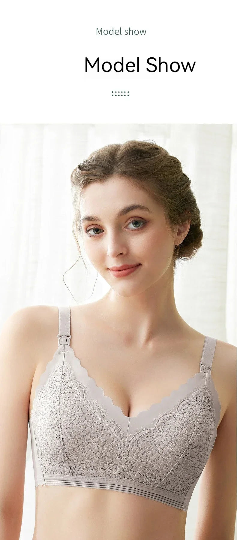 New Lace Up Buckle Without Steel Ring to Prevent Sagging Breastfeeding Bra is Soft and Comfortable For Pregnant Women in Large