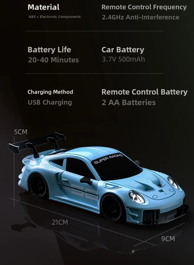 2025 New, Limited Edition Rc Drift GT3 RS 911 mi SU7 1:24 Drift Racing Car, Racing Kids Gift with High Speed Remote Control