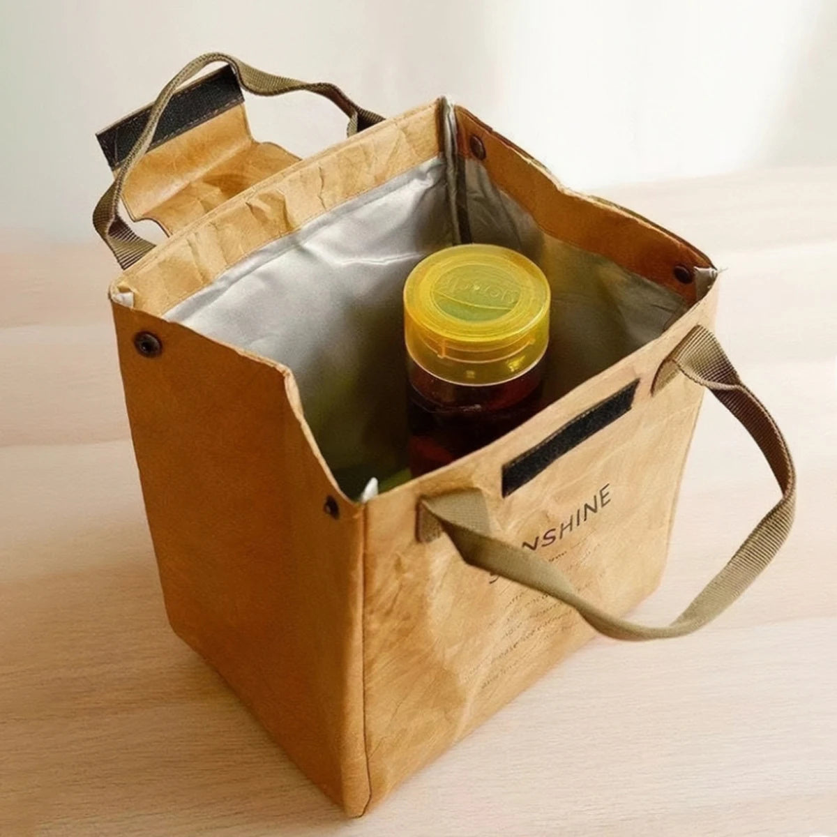 Paper bag thermal bag custom portable lunch bag kraft paper refrigerated bento bag Office worker portable lunch box bag