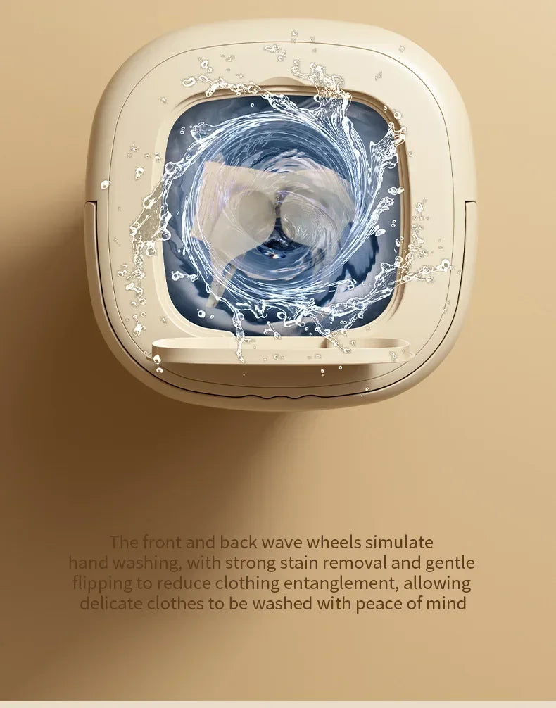 Folding Portable Washing Machine Big Capacity with Clothes Spin Dryer Bucket Travel Socks Underwear Panties Washing Machine