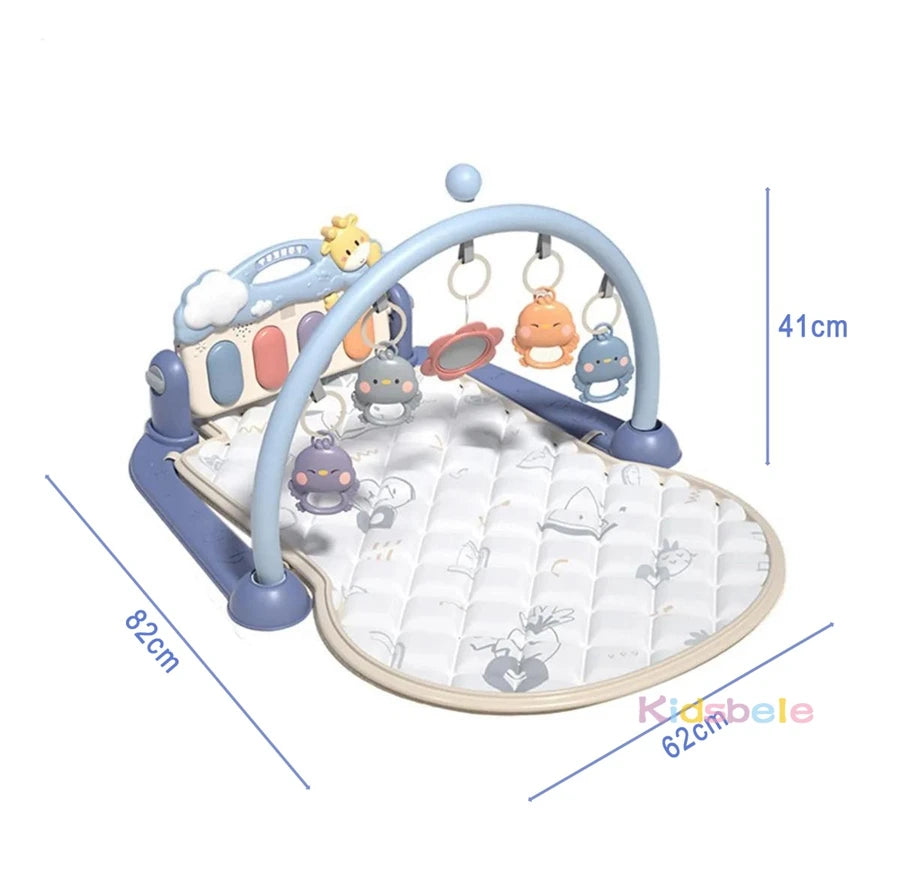 Baby Play Activity Gym With Piano Hanging Rattles Soft Padded Tummy Time Mat Montessori Sensory Learning Newborn Christmas Gift