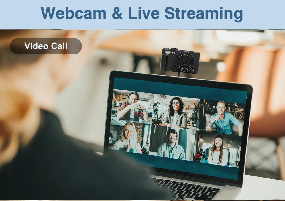 Ourlife AC600 Digital Camera 4K 64MP UHD Cameras 18X Digital Zoom 180° Flip Screen Vintage Vlogging Camera for YouTube Autofocus