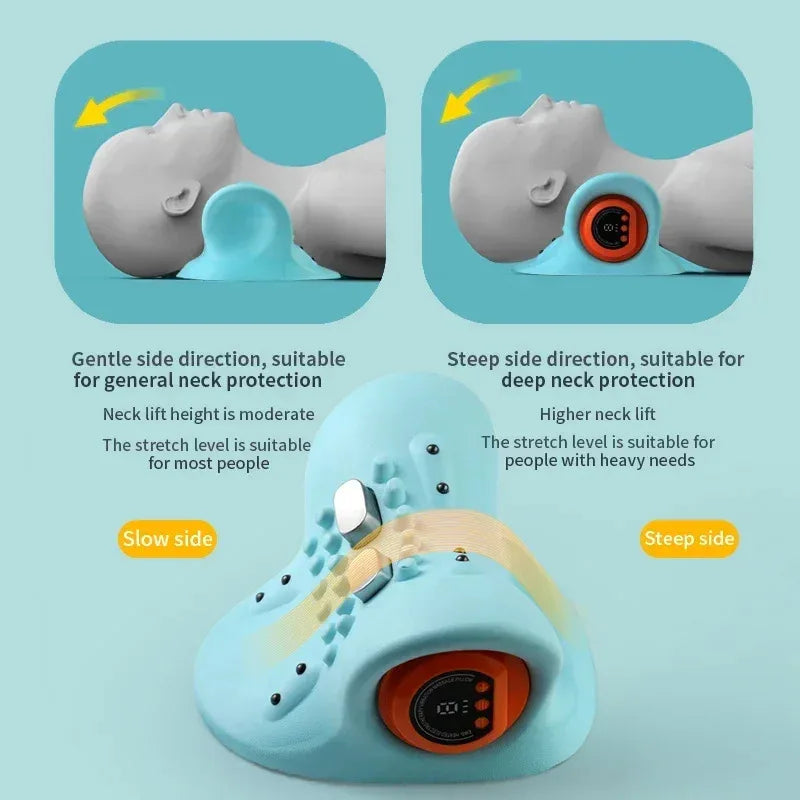 Electric Cervical Massager Neck Shoulder Stretcher Relaxer Chiropractic Traction Device Massage Pillow Cervical Spine Correction