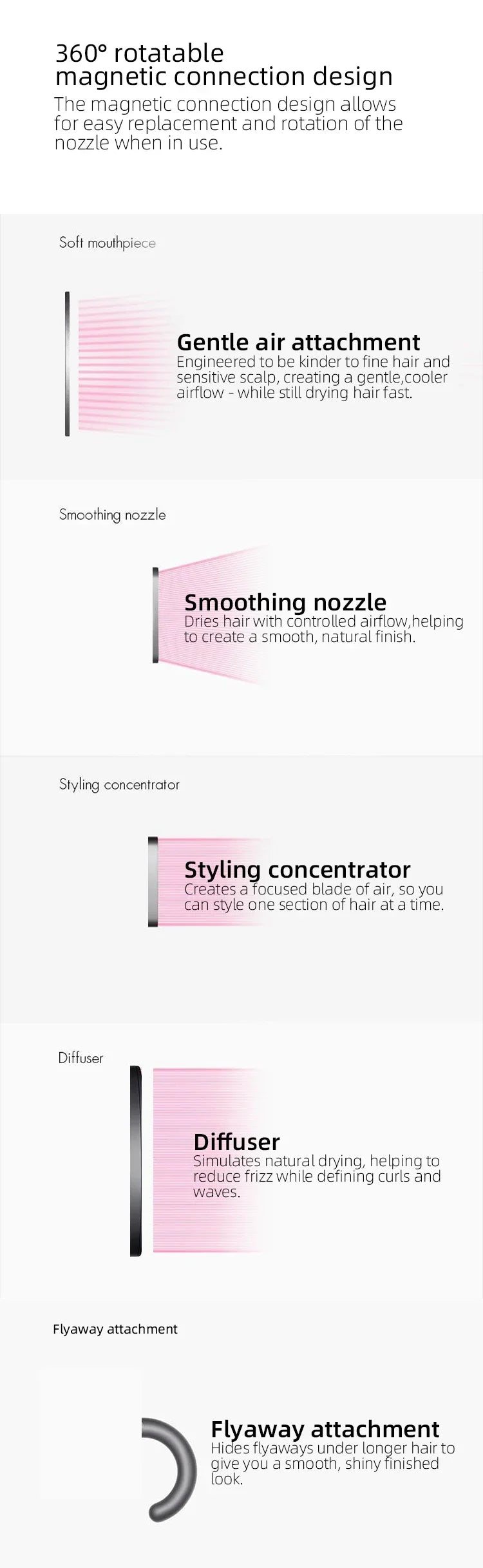 TINSOL High-speed negative ion bladeless constant temperature hair dryer Professional home-use negative ion hair dryer