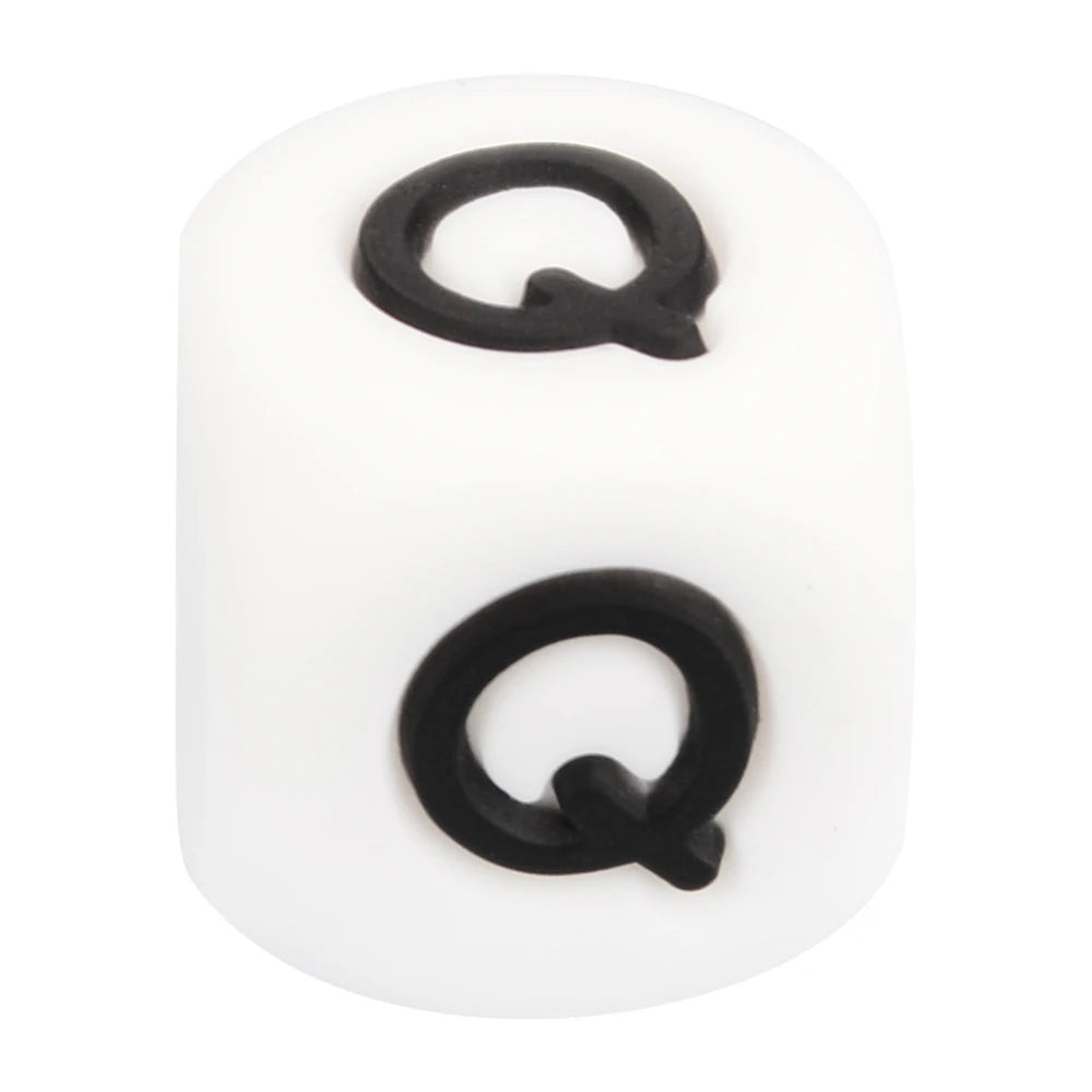 LOFCA 40pcs Alphabet Silicone Letter Beads 12mm Teething Beads Food Grade Teether English Letters Baby Nursing for Teething