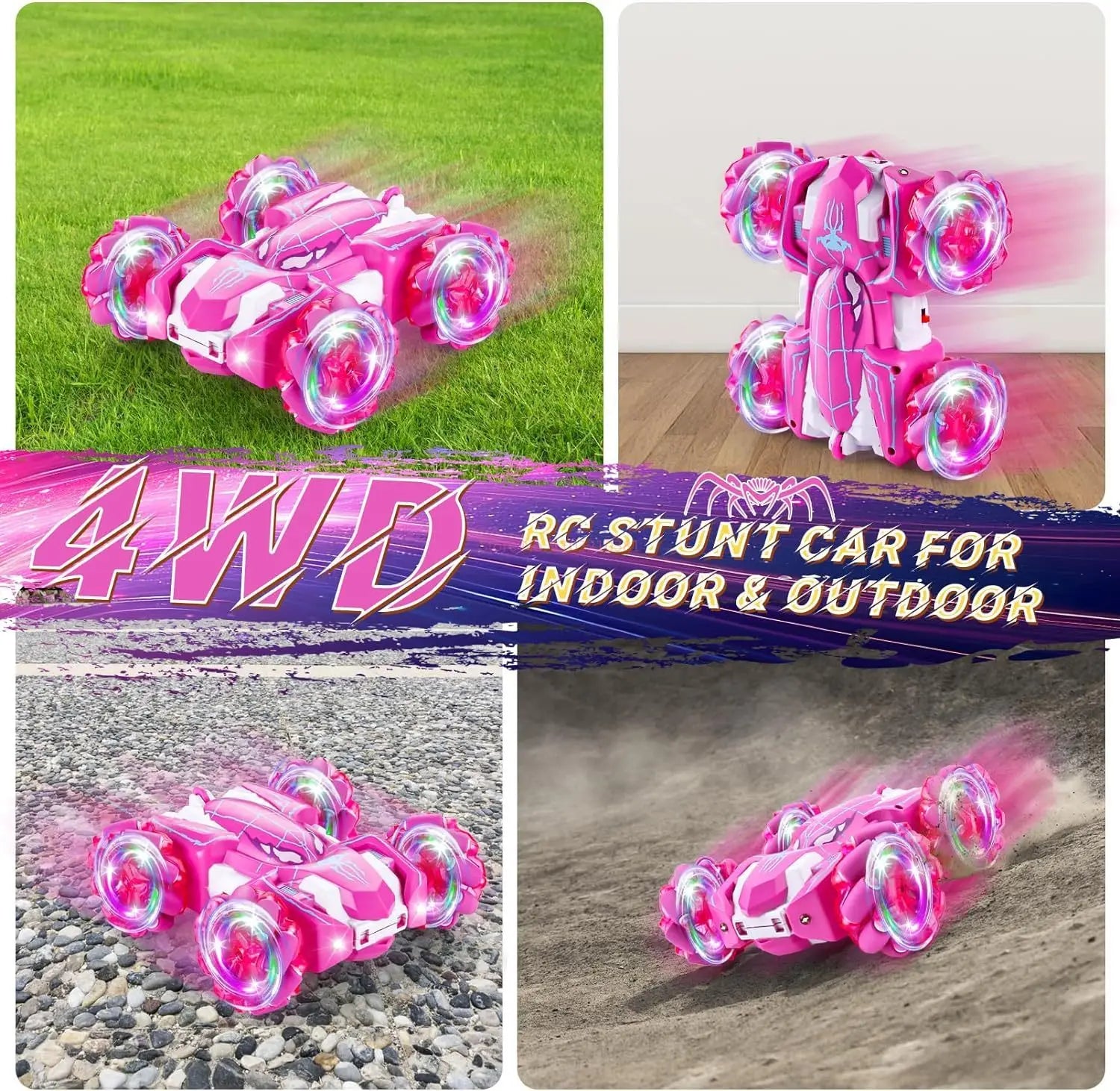Hot selling Transparent amphibious vehicle waterproof stunt gesture rolling four-wheel drive remote control car children's toy