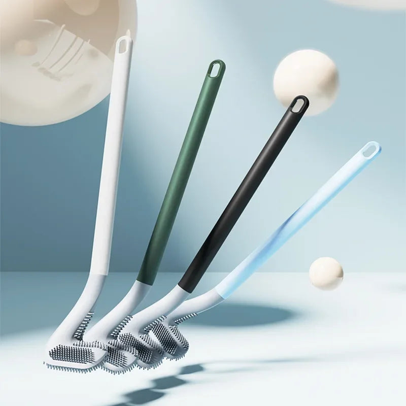 Golf Silicone Toilet Brushes Set Long Handled Toilet Cleaning Brush Black Modern Hygienic Bathroom Accessories Toilet Brush