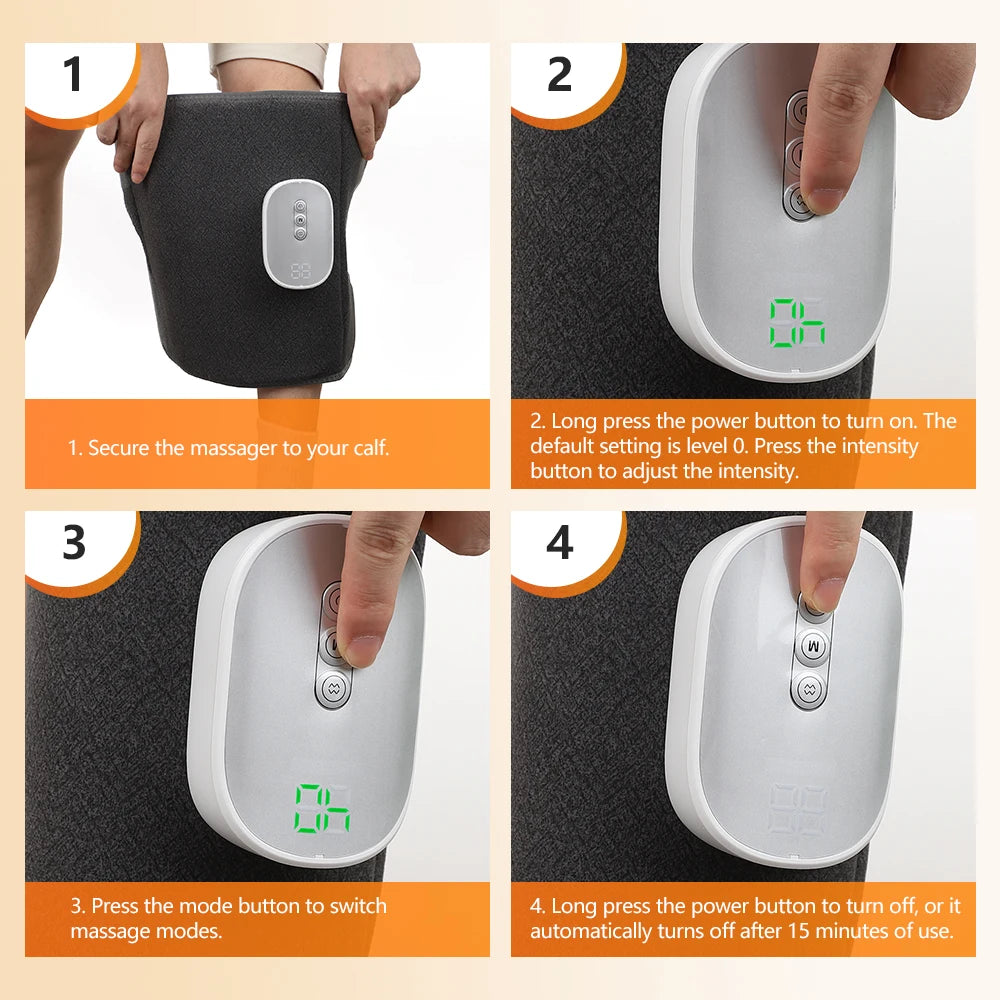 Eletric 360° Air Pressure Calf Massager Wireless Heating Leg Massage 4 Mode Airbag Compresstion Foot Calf Muscle Relieve Fatigue