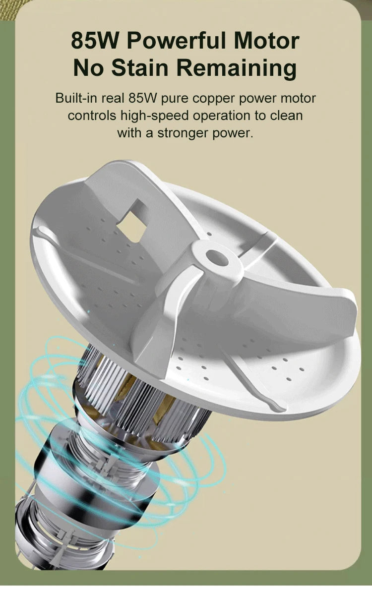 Folding Portable Washing Machine 8.5L Large Capacity Clothes Spin Dryer Bucket Travel Underwear Socks Ultrasonic Mini Washer