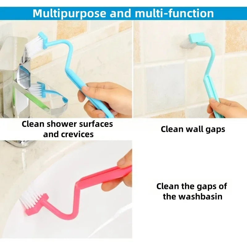 Toilet Brush S Shape Portable Toilet Cleaner Curved Edge Corner Handle Bathroom Supplies Cleaning Household Tools Accessories
