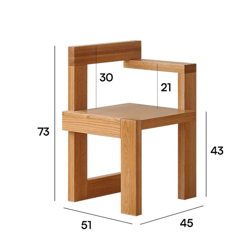 Mid Century Modern Solid Wood Building Block Chair Vintage Inspired Simplistic Leisure Dining Chair Design Creative Accent Seat