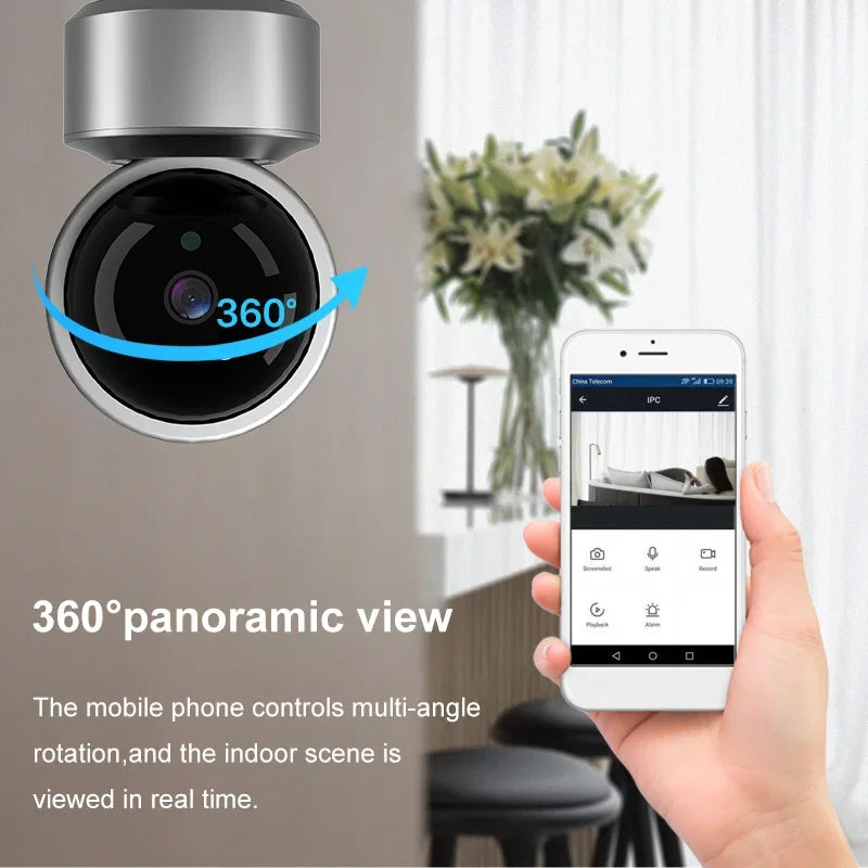 5MP WiFi Baby Monitor Security Camera, Tuya Smart Life APP, 355° PTZ Auto Tracking, IR Night Vision, 2-Way Audio Indoor IP Cam