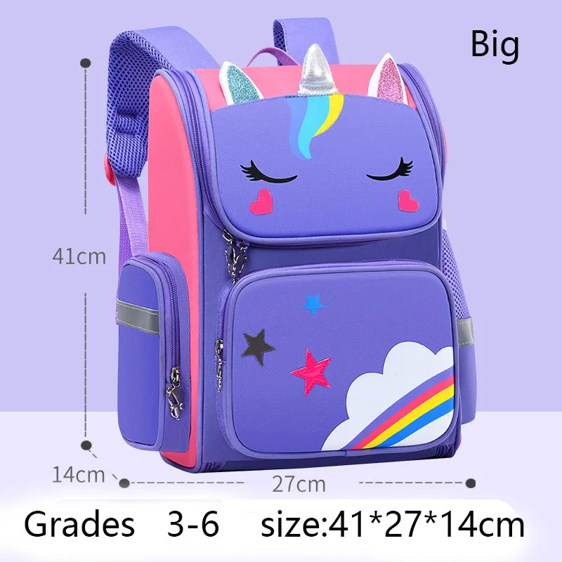 Kid Backpack for Girl Unicorn Children Bookbag Rainbow Eyes School Bag Teen Girl Backpack for Traveling Waterproof Mochilas