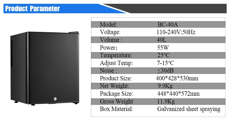 High Quality 40L Mini Fridge Refrigerator Home Hotel