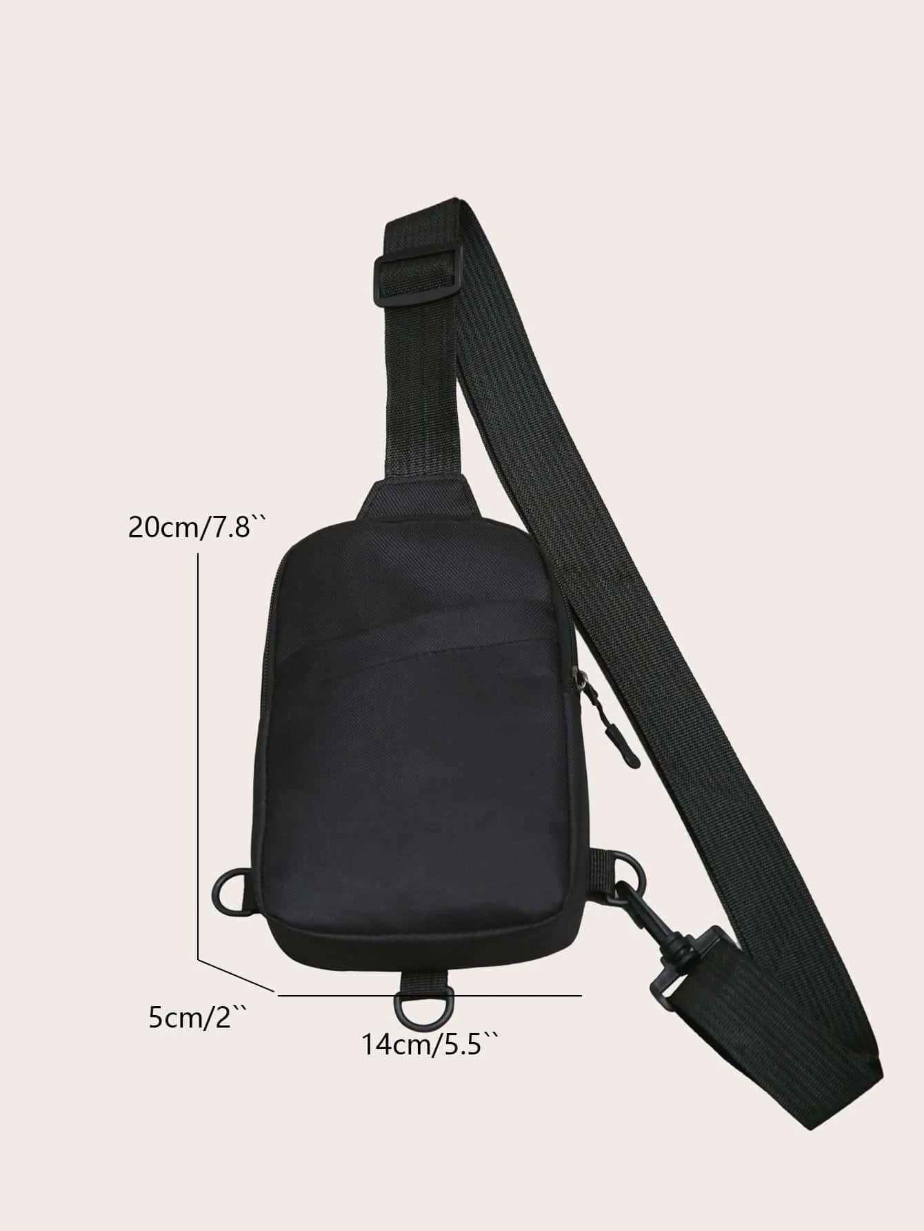 Mini Minimalist Sling Bag Black Messenger Bag Fashion Shoulder Bag Casual Chest Bag Backpack Variable Waist Bag Mobile Phone Bag