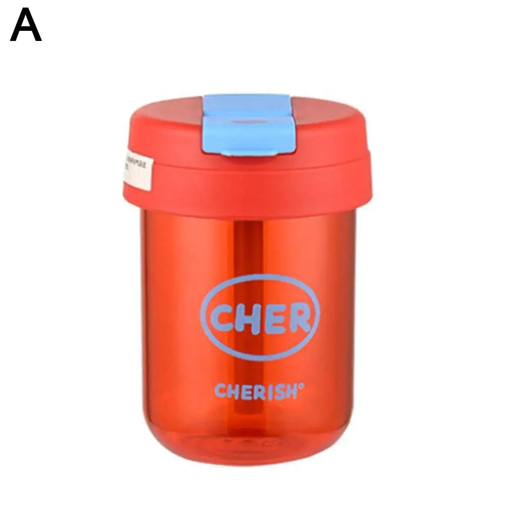 Kids Girl 300ml Mini Straw Water Bottle Anti-fall Cute Portable Outdoor Sports Water Bottle Milk Coffee Friut Tea Cup Drinkware