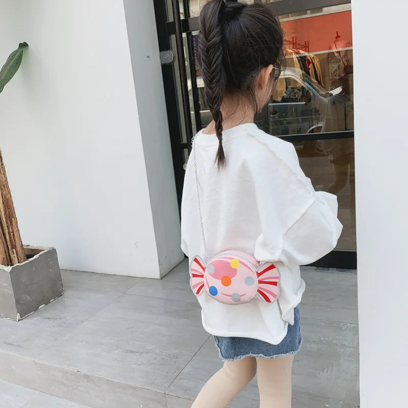 Cute Candy Children Messenger Bag Princess Girl Mini Handbags Pu Leather Coin Purse  Chain Purses Kids Crossbody Shoulder Bags