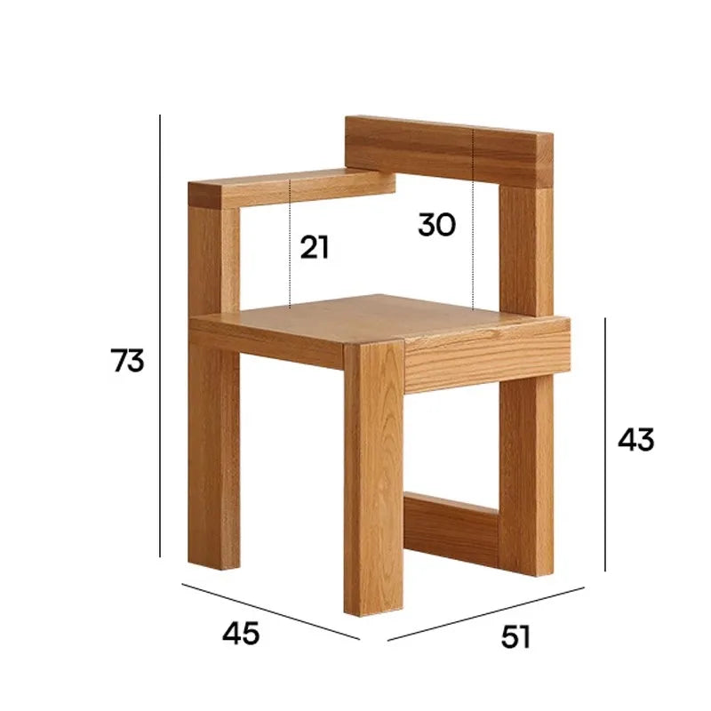 Mid Century Modern Solid Wood Building Block Chair Vintage Inspired Simplistic Leisure Dining Chair Design Creative Accent Seat