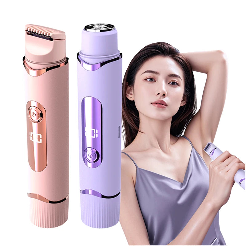 2 IN 1 Lady Electric Shaver Double Head Dual Purpose  Electric Razor & Hair Trimmer For Female Underarm Leg Bikini Hair Remover