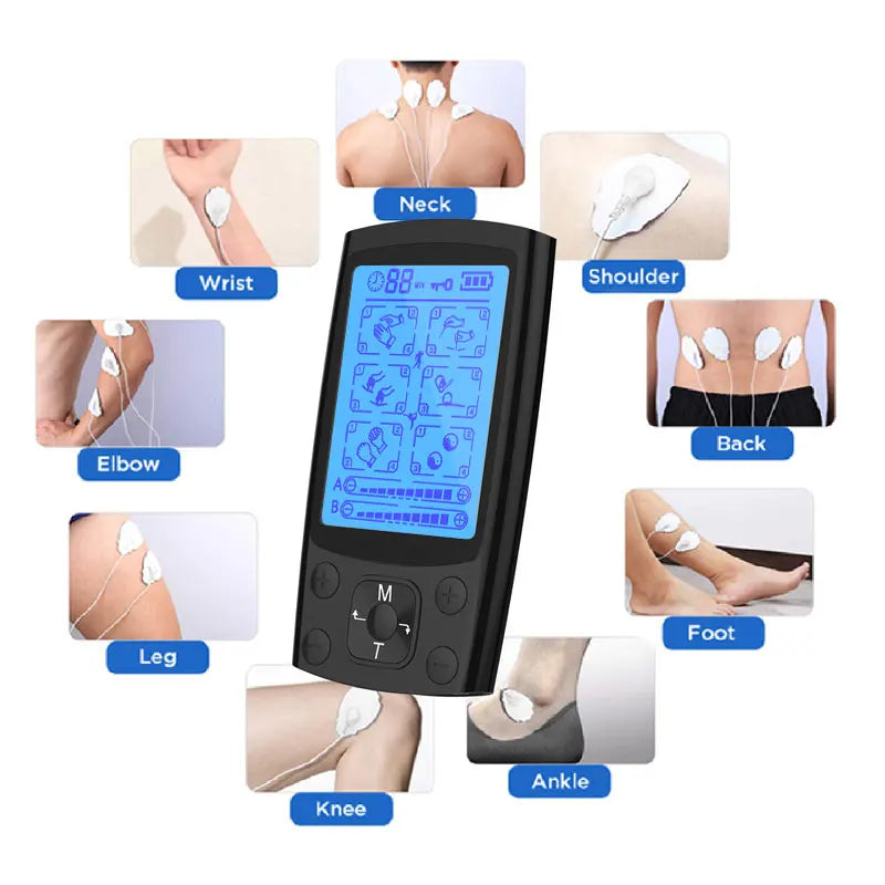 Electric TENS Muscle Stimulator Dual Channel EMS Electric Massager 24 Modes For Full Body Massage Muscle Pain Relief Relaxation