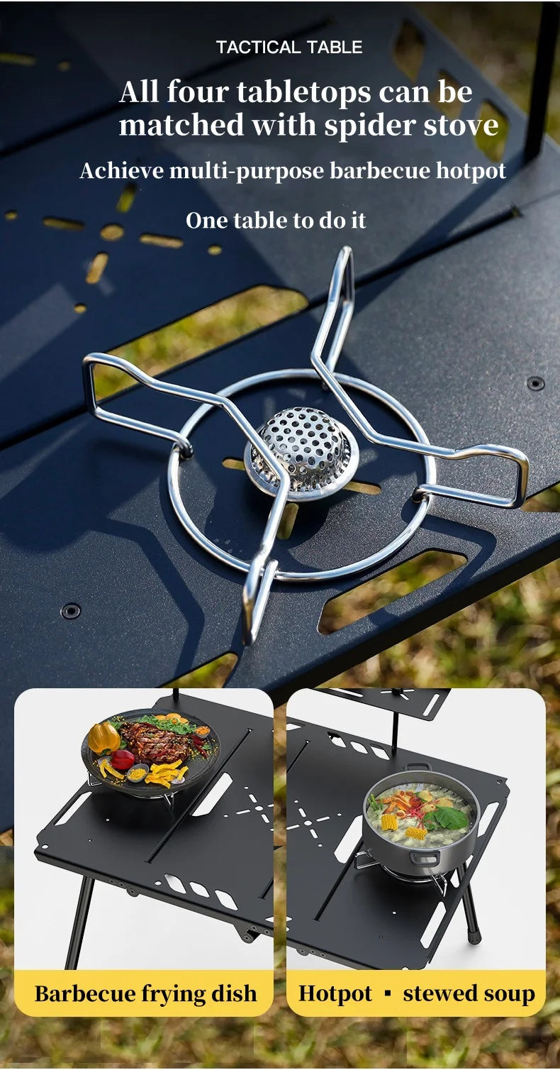 Outdoor Lightweight Folding Table Camping Hiking Travel Fishing Retractable Small Table Military Green Aluminum Alloy RuggedDesk