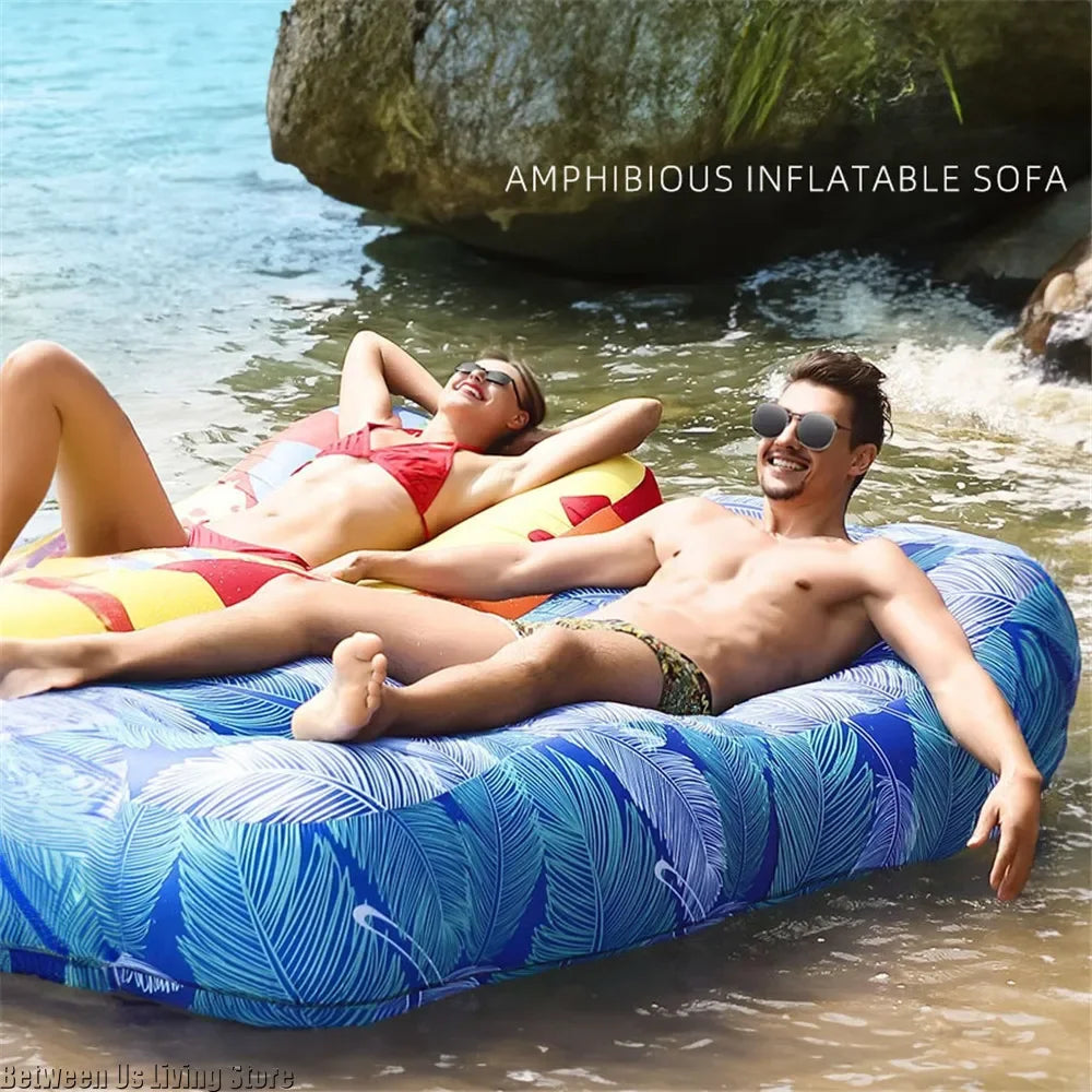 Outdoors Inflatable Sofa Folding Chair Amphibious Bean Bag Sofas Portable Mattress Swimming Pool Seaside Beach Camping