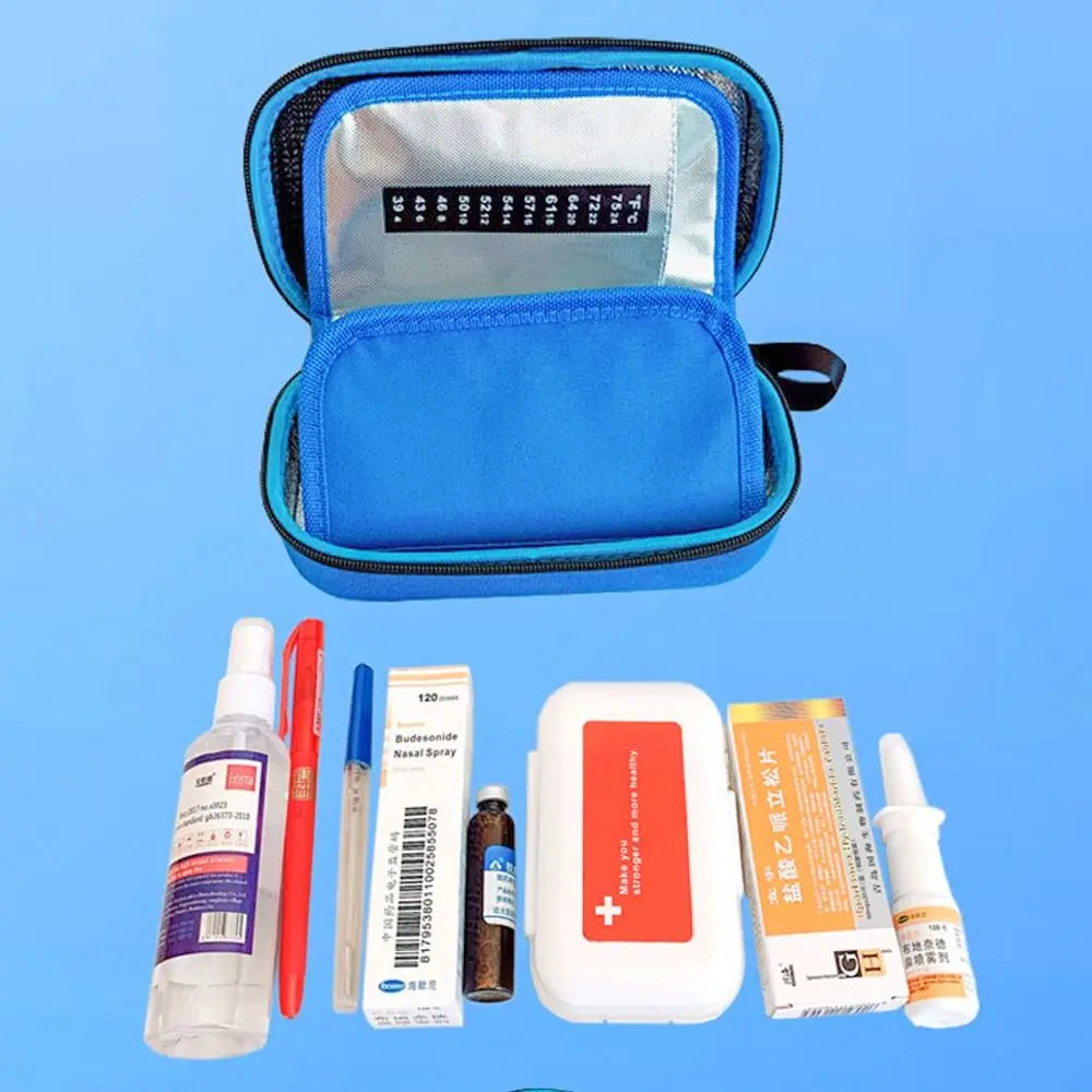 Portable Waterproof Oxford Insulin Cooling Bag Carry-on Diabetic Thermal Insulated Refrigerated Ice Pack Freezer without Gel