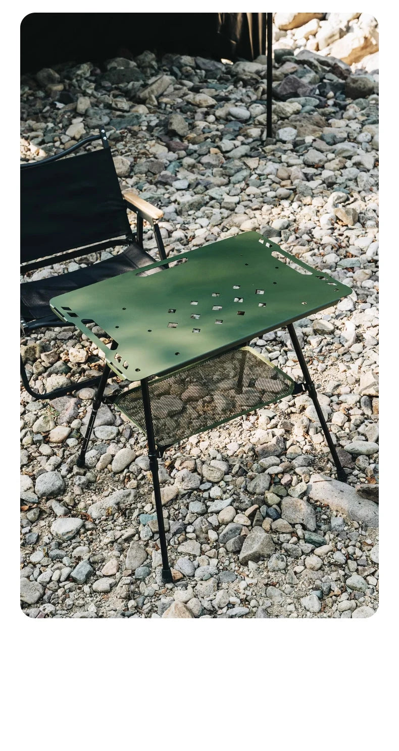 WESTTUNE Outdoor IGT Tactical Table Lightweight Multifunctional Folding Aluminum Alloy Camping Picnic Table with Adjustable Legs