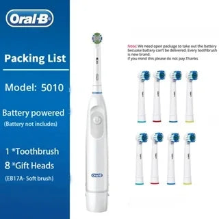 Oral B Rotation Electric Toothbrush AA Battery 7600 Rpm Cross Action Cleaning Teeth Tooth Brush with Brush Refills