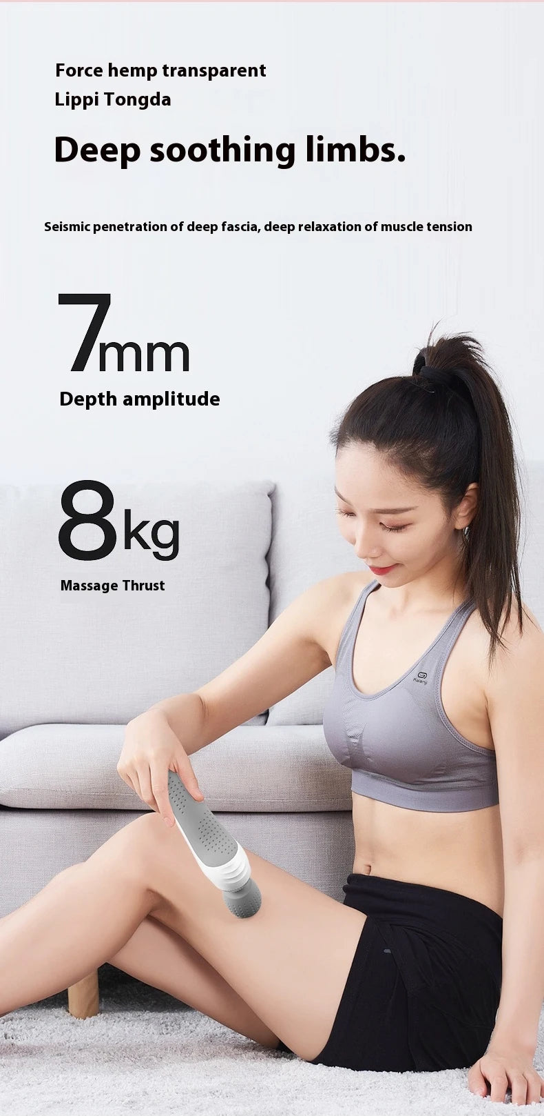 Deep Tissue Massage Gun USB Rechargeable Portable Full Body Muscle Massage 5-speed Adjustable Fascia Gun Pink and Black