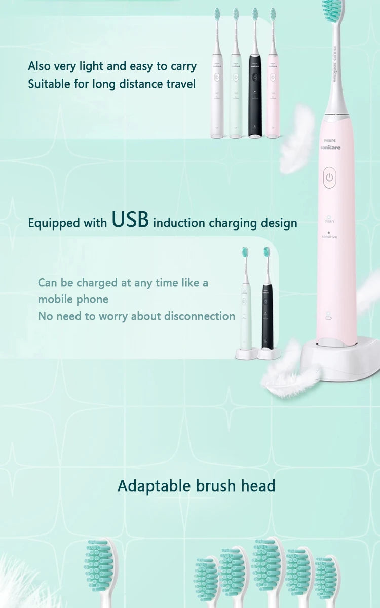 PHILIPS Sonicare HX2421 Electric Toothbrush Two Modes Teeth Gentle Deep Cleaning Oral Cavity Care Gum Health Care Tooth Brush