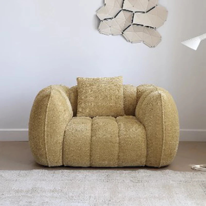 Yellow Portable Foam Chairs Fabric Living Room Puffs Nordic Lounge Chairs Sofa Floor Bedroom Cadeiras De Sala De Estar Furniture