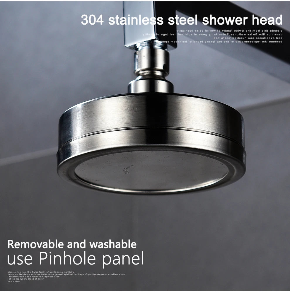 Rain Shower Head Boosting High Pressure High Flow Stainless Steel Rainfall Shower Head Adjustable Angles Bathroom Shower